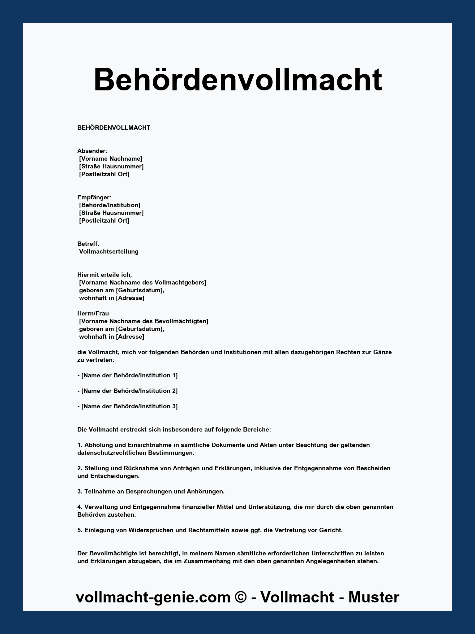Behördenvollmacht