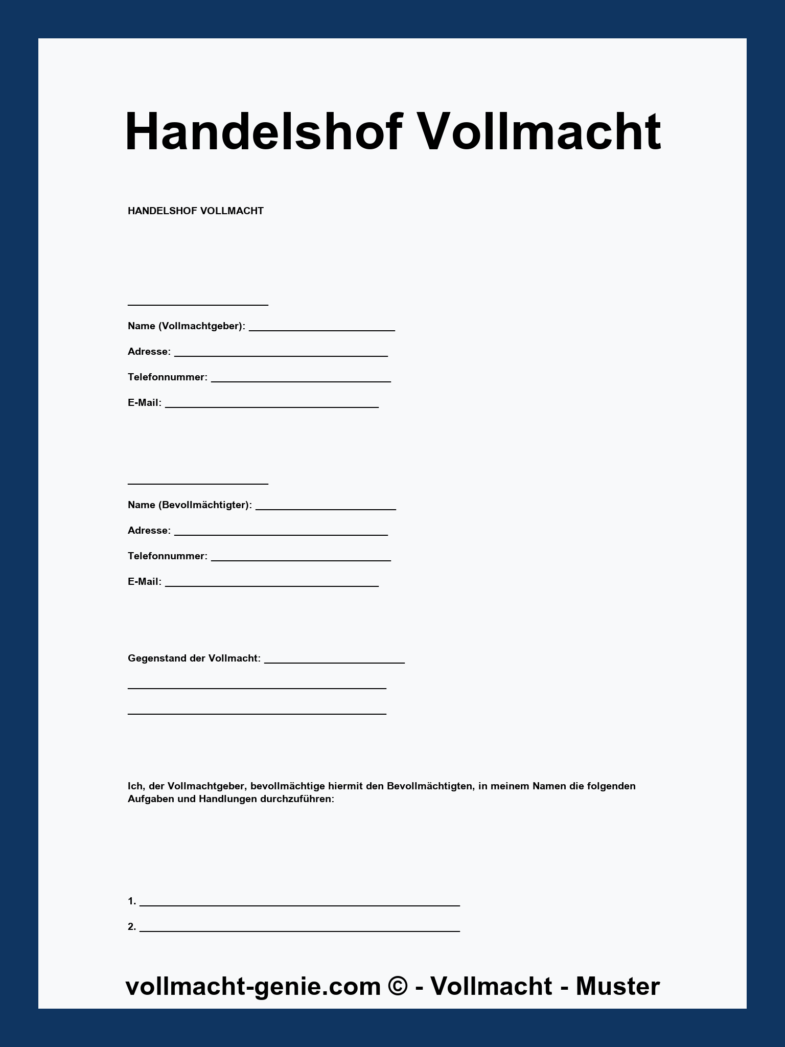 Handelshof Vollmacht